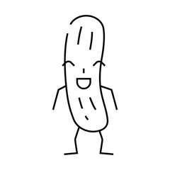 cucumber vegetable character line icon vector. cucumber vegetable character sign. isolated contour symbol black illustration