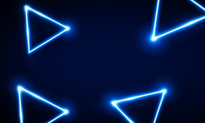 Abstract Game Light out technology and with neon triangles. Hitech communication concept innovation background, vector design