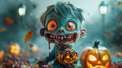 A little zombie cartoon character