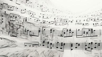 Extreme close-up of a contemporary music score,