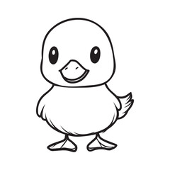 Fototapeta premium Duck Outline Design, Duck Clipart, Cute Duck illustration in black and white 