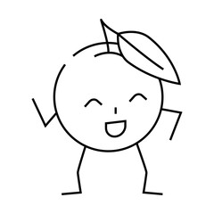 orange fruit character line icon vector. orange fruit character sign. isolated contour symbol black illustration