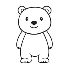 Fototapeta premium Bear Outline Design, Bear Clipart, Cute Bear illustration in black and white 