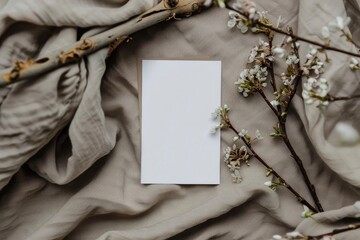 A blank sheet of paper resting on a bed, perfect for writing or inspiration
