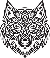 Wolf Celtic Face Design
