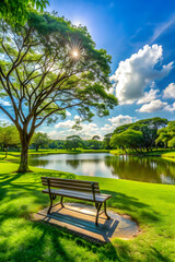 Obraz premium blank nature park landscape scene at daytime