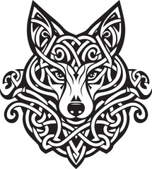 Wolf Celtic Face Design