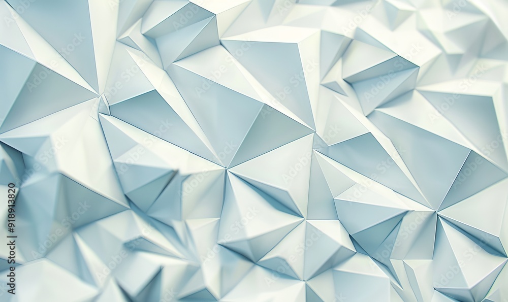 Aufkleber light high tech surface with triangular pyramids. white, polygonal