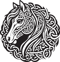 Celtic Horse Face Design