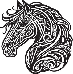 Celtic Horse Face Design