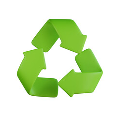 Obraz premium 3d Three green recycling symbol. Suitable for ecofriendly concepts, sustainability, waste management, environmental awareness, and recycling campaigns.