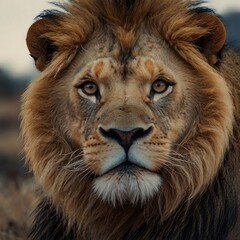 Fototapeta premium Lion face portrait