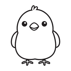 Obraz premium Duck Outline Design, Duck Clipart, Cute Duck illustration in black and white 