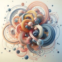 3d render of abstract art of surreal neon rainbow multi color glowing 3d fractal crystal diamond or alien symmetry flower based on triangle shapes in glass material on black background
