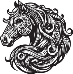 Celtic Horse Face Design