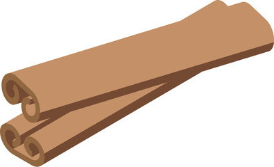 This vector illustration features two cinnamon sticks, perfect for projects related to cooking, baking, and spices