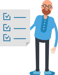 Bald Man Character and Check List Document
