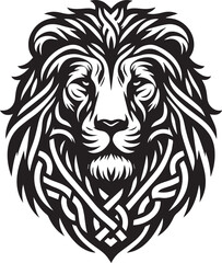 Naklejka premium Celtic Lion Face Design