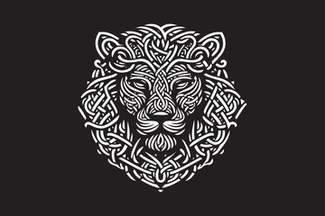 Celtic Lion Face Design