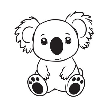 recommend clip art: Koala Outline Design, Koala Clipart, Cute Koala illustration in black and white 