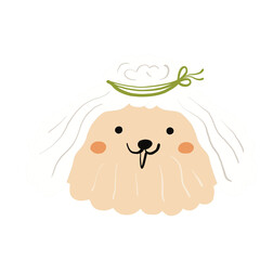 cute dog face illustration