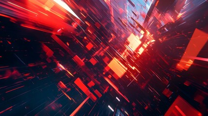 Fototapeta premium 28. Futuristic abstract geomatics with sharp angles and fluid motion effects