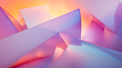 30. Geometric abstraction featuring layered prisms and soft gradient lighting