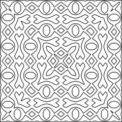 Vector pattern with symmetrical elements . Modern stylish abstract texture. Repeating geometric tiles from striped elements.Black and white pattern.