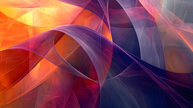 34. Modern abstract geomatics with flowing lines and dynamic color shifts
