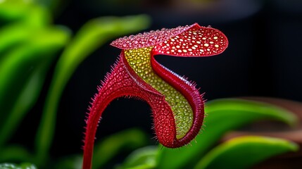 Close-up of cobra lily, carnivorous pitcher plant