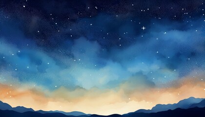 Fototapeta premium sky at night clean in watercolor effect with space for your text