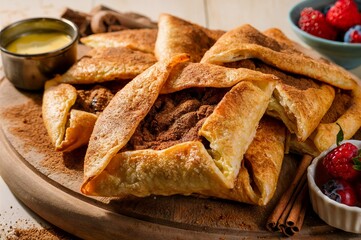Delicious sweet crispy galettes with cinnamon