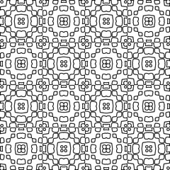 Vector pattern with symmetrical elements . Modern stylish abstract texture. Repeating geometric tiles from striped elements.Black and white pattern.