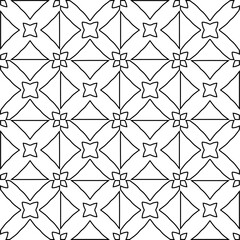 Vector pattern with symmetrical elements . Modern stylish abstract texture. Repeating geometric tiles from striped elements.Black and white pattern.