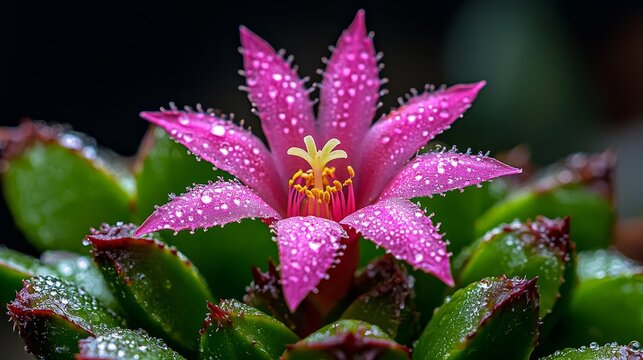 Close-up of stapelia flower, star-shaped succulent bloom