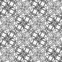 Vector pattern with symmetrical elements . Modern stylish abstract texture. Repeating geometric tiles from striped elements.Black and white pattern.