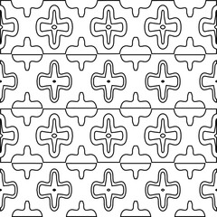 Vector pattern with symmetrical elements . Modern stylish abstract texture. Repeating geometric tiles from striped elements.Black and white pattern.