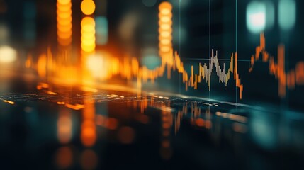 Obraz premium Close up of a stock market graph with sharp upward trend, reflecting a booming market