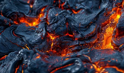 Molten rock cools and hardens, revealing mesmerizing patterns and hidden crystals