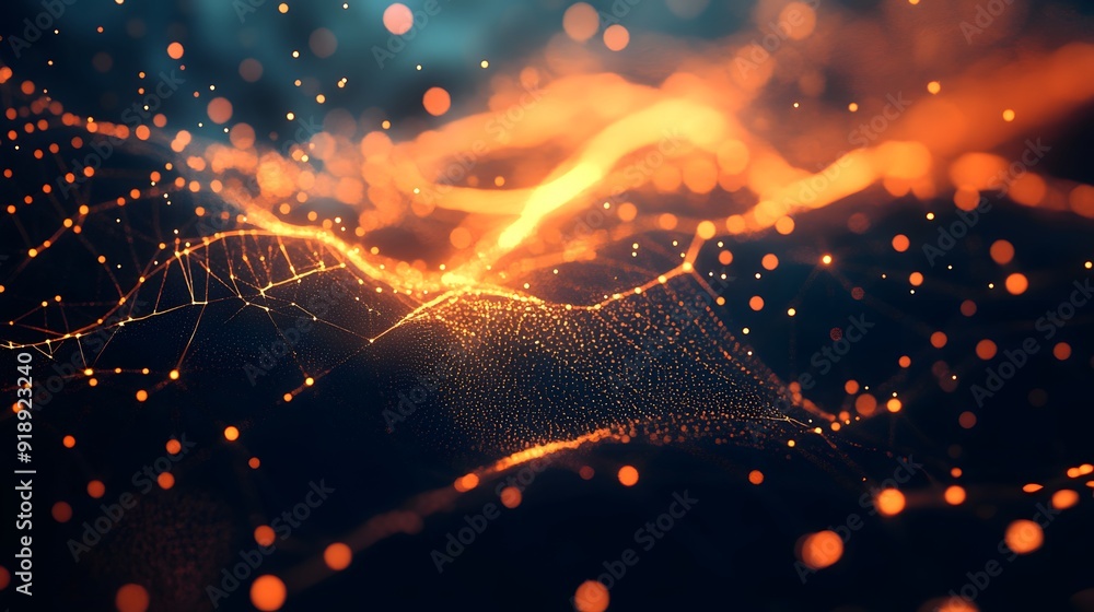 Wall mural 100. futuristic abstract geomatics with dynamic angles and digital glow effects