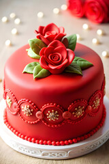 red fondant decoration