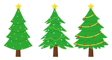 Christmas holiday tree clipart decoration printable flat illustration sticker 