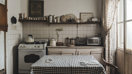 A photo of the kitchen with white walls