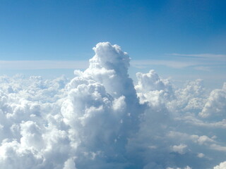 栃木県上空から見た入道雲