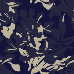 Neutral Colour Abstract Floral Seamless Pattern Design