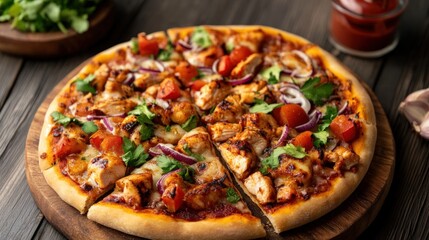 Delicious Chicken Pizza with Toppings