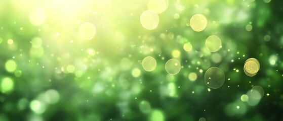 Fototapeta premium green bokeh abstract light background and nature.