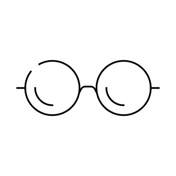 recommend clip art: round glasses optical line icon vector. round glasses optical sign. isolated contour symbol black illustration