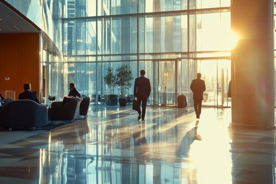 group of people in the lobby business center, Generative AI