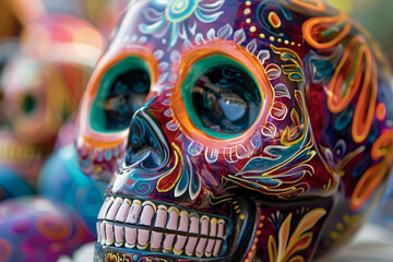 Beautiful greeting card with bright holiday composition for happy to joy celebrate dia de muertos